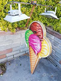 insegna cono gelato per gelateria e bar