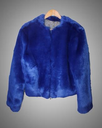 Eco pelliccia blu elettrico CafèNoir - Taglia S