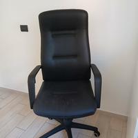 Poltrona direzionale pelle nera