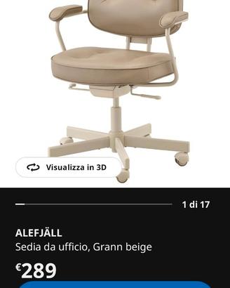 Sedia da ufficio IKEA ALEFJÄLL – beige-come nuova