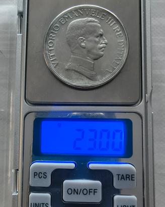 Riproduzione moneta 5 lire 1914 "Quadriga Domicia"