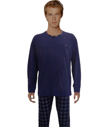 PIGIAMA UOMO COTONE LEGGERO PANTALONE E T-SHIRT PO