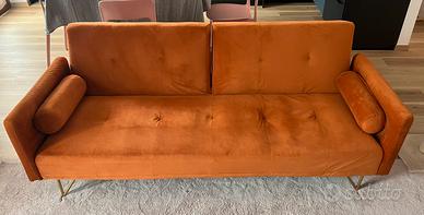 Divano in velluto arancione marca Sklum