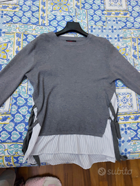 Maglione grigio con camicia