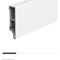 Battiscopa SQUADRATO in pvc L 240 x L 1 cm bianco