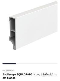 Battiscopa SQUADRATO in pvc L 240 x L 1 cm bianco