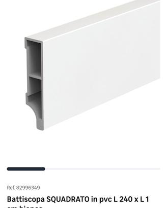 Battiscopa SQUADRATO in pvc L 240 x L 1 cm bianco