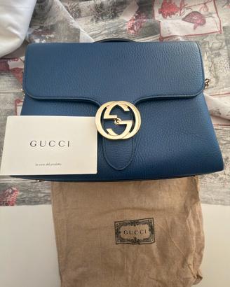 Borsa gucci in pelle blu