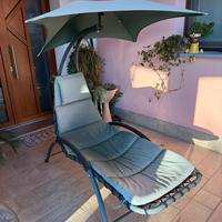 Sdraio/poltrona da giardino con tettuccio parasole