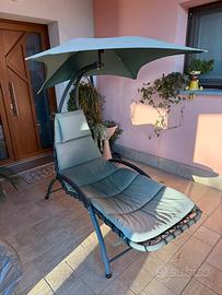 Sdraio/poltrona da giardino con tettuccio parasole