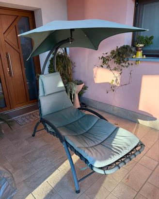 Sdraio/poltrona da giardino con tettuccio parasole