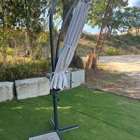 Ombrellone inclinabile e girevole con base 360 cm
