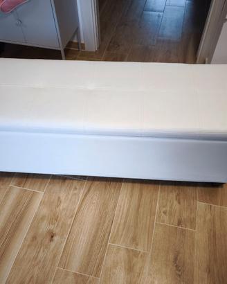 Cassapanca / Pouf Contenitore ecopelle bianca 140