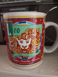 Tazza mug LEONE zodiaco vintage anni 90 perfetta 