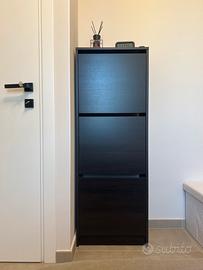 Scarpiera IKEA BISSA 3 scomparti marrone/nero