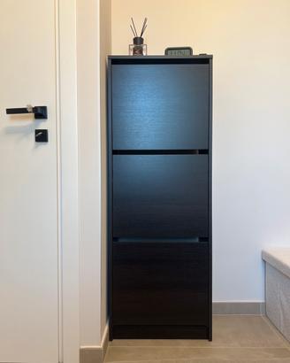 Scarpiera IKEA BISSA 3 scomparti marrone/nero