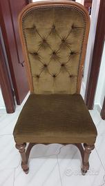 Sedia in velluto verde