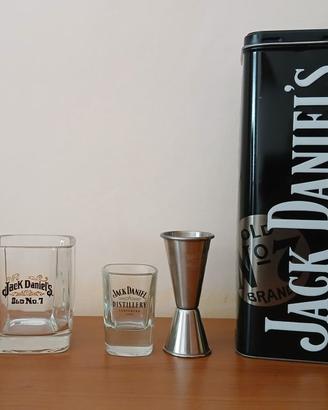 2 bicchieri e dosatore Jack Daniel's Whisky