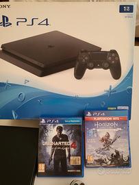 PS4 Slim Nera 1TB Completa, Controller + 3 giochi