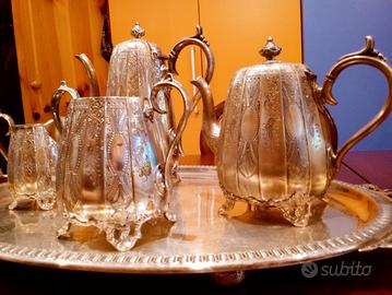 antico set te' inglese argento sheffield Ashberry