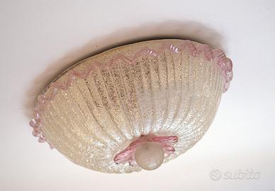 Plafoniera vetro murano rosa