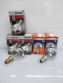 5 Lampadine Philips-Osram Cupola Argentata Sfera E