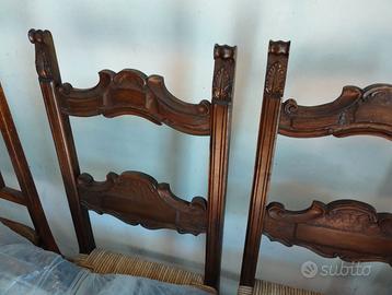 4 sedute in legno stile country