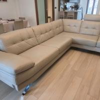 Divano angolare in vera pelle Nicoletti