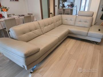 Divano angolare in vera pelle Nicoletti