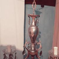 Lampadario Vintage a 3 bracci con pendenti