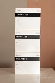 CORREDO SIGMA ART PER SONY EF 14mm - 85mm - 135mm