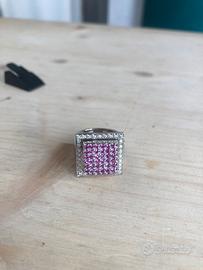 Anello oro bianco diamanti e rubini