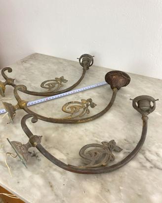 Set di 3 Applique Antiche in Bronzo