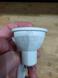 6 faretti led smart gu10 rab luce bianca e calda 