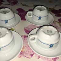 Set vintage 4 tazzine da caffè in porcellana Nuove