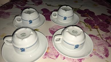 Set vintage 4 tazzine da caffè in porcellana Nuove