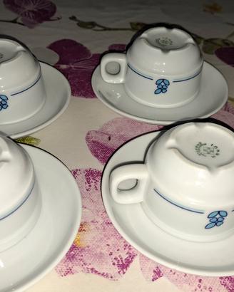 Set vintage 4 tazzine da caffè in porcellana Nuove