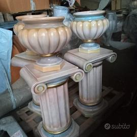 colonna in ceramica di bassano decorata a mano 