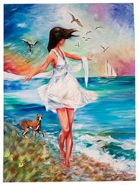 Dipinto mare originale su tela 60x80cm