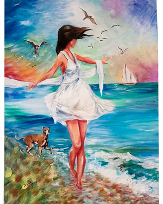 Dipinto mare originale su tela 60x80cm