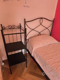 specchio+comodino in ferro battuto 