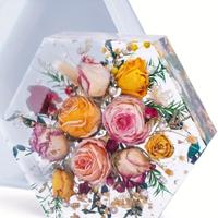 Quadro decorativo in resina con fiori veri