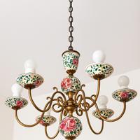 Elegante lampadario floreale anni ‘70