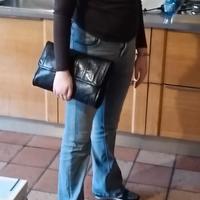 Borsa vintage in pelle effetto rettile