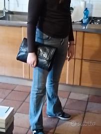 Borsa vintage in pelle effetto rettile