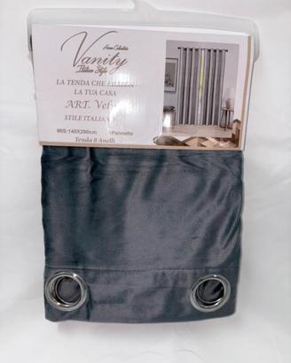 Tenda vellutata con anelli 140x290