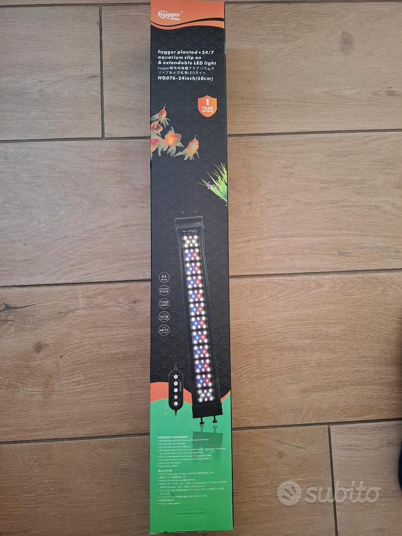 Hygger Lampada Led Sommergibile Per Acquario 24/7 - 21W Con 9 Colori Per Vasche 61-109cm | Illuminazione Spettro Completo