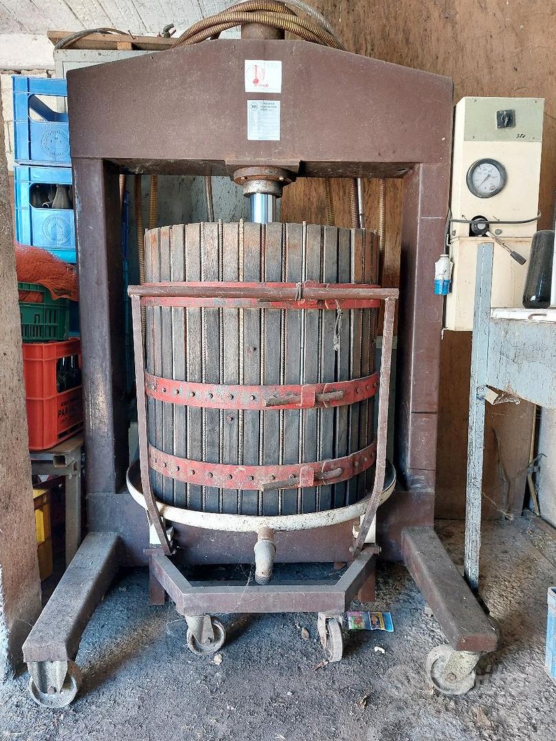 Torchio Pressa Per Vino In Legno - 2 Velocità, 11 Litri, Ø 20 Cm, Made In Italy Per Uva E Vinacce - Foto 6