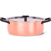 Casseruola in rame con coperchio in acciaio