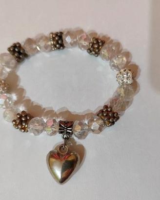 Bracciale bianco e argento (bigiotteria)